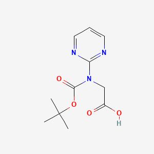 molecular formula C11H15N3O4 B2446072 2-[(2-Methylpropan-2-yl)oxycarbonyl-pyrimidin-2-ylamino]acetic acid CAS No. 2248368-85-4