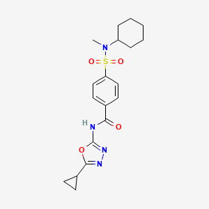 molecular formula C19H24N4O4S B2446077 4-[cyclohexyl(methyl)sulfamoyl]-N-(5-cyclopropyl-1,3,4-oxadiazol-2-yl)benzamide CAS No. 850935-83-0