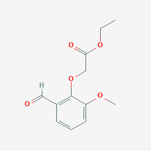 molecular formula C12H14O5 B2446084 乙酸2-(2-甲酰-6-甲氧基苯氧基)酯 CAS No. 70076-67-4