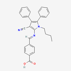 4-{[(1-butyl-3-cyano-4,5-diphenyl-1H-pyrrol-2-yl)imino]methyl}benzenecarboxylic acid