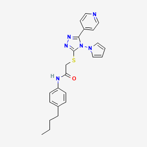 N-(4-butylphenyl)-2-{[5-(pyridin-4-yl)-4-(1H-pyrrol-1-yl)-4H-1,2,4-triazol-3-yl]sulfanyl}acetamide