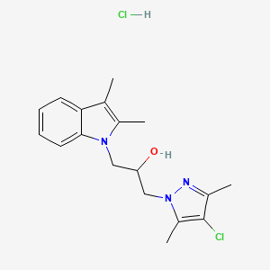 1-(4-chloro-3,5-dimethyl-1H-pyrazol-1-yl)-3-(2,3-dimethyl-1H-indol-1-yl)propan-2-ol hydrochloride