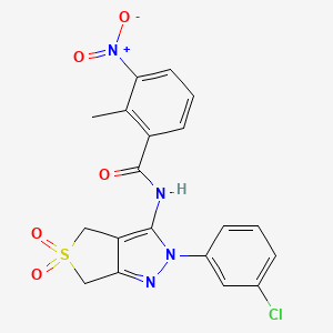 N-[2-(3-chlorophenyl)-5,5-dioxo-4,6-dihydrothieno[3,4-c]pyrazol-3-yl]-2-methyl-3-nitrobenzamide