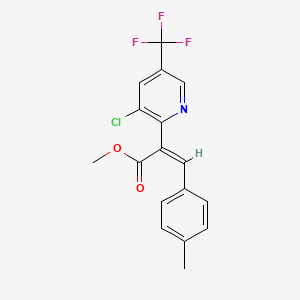 molecular formula C17H13ClF3NO2 B2446114 methyl (2Z)-2-[3-chloro-5-(trifluoromethyl)pyridin-2-yl]-3-(4-methylphenyl)prop-2-enoate CAS No. 672949-11-0