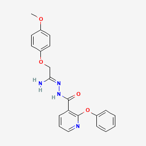 molecular formula C21H20N4O4 B2446119 N'-[2-(4-methoxyphenoxy)ethanimidoyl]-2-phenoxynicotinohydrazide CAS No. 303148-30-3