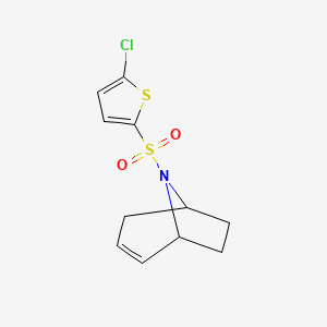 molecular formula C11H12ClNO2S2 B2446123 (1R,5S)-8-((5-chlorothiophen-2-yl)sulfonyl)-8-azabicyclo[3.2.1]oct-2-ene CAS No. 1797335-35-3