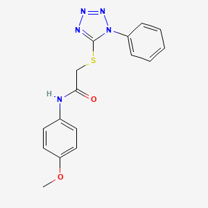 molecular formula C16H15N5O2S B2446136 N-(4-methoxyphenyl)-2-(1-phenyltetrazol-5-yl)sulfanylacetamide CAS No. 298215-19-7