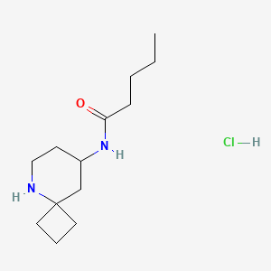 molecular formula C13H25ClN2O B2446165 N-{5-azaspiro[3.5]nonan-8-yl}pentanamide hydrochloride CAS No. 1909306-18-8