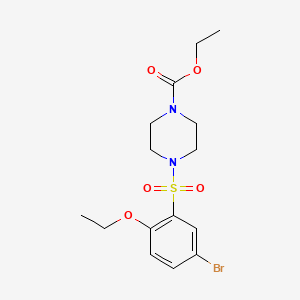molecular formula C15H21BrN2O5S B2446186 Ethyl 4-[(5-bromo-2-ethoxyphenyl)sulfonyl]piperazinecarboxylate CAS No. 693238-42-5