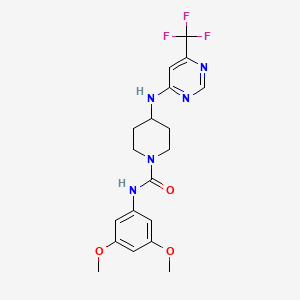 molecular formula C19H22F3N5O3 B2446220 N-(3,5-dimethoxyphenyl)-4-{[6-(trifluoromethyl)pyrimidin-4-yl]amino}piperidine-1-carboxamide CAS No. 2415555-88-1