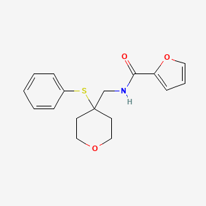 molecular formula C17H19NO3S B2446262 N-{[4-(phenylsulfanyl)oxan-4-yl]methyl}furan-2-carboxamide CAS No. 1798015-20-9