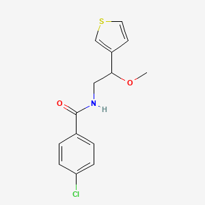 molecular formula C14H14ClNO2S B2446294 4-CHLORO-N-[2-METHOXY-2-(THIOPHEN-3-YL)ETHYL]BENZAMIDE CAS No. 1448065-43-7