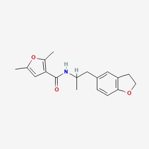 molecular formula C18H21NO3 B2446327 N-(1-(2,3-dihydrobenzofuran-5-yl)propan-2-yl)-2,5-dimethylfuran-3-carboxamide CAS No. 2034349-42-1