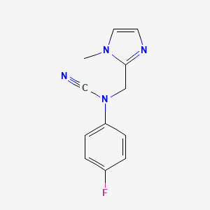 molecular formula C12H11FN4 B2446340 (4-Fluorophenyl)-[(1-methylimidazol-2-yl)methyl]cyanamide CAS No. 1825509-08-7