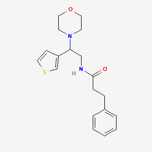 molecular formula C19H24N2O2S B2446343 N-(2-morpholino-2-(thiophen-3-yl)ethyl)-3-phenylpropanamide CAS No. 946272-36-2