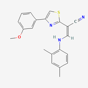 (Z)-3-((2,4-dimethylphenyl)amino)-2-(4-(3-methoxyphenyl)thiazol-2-yl)acrylonitrile