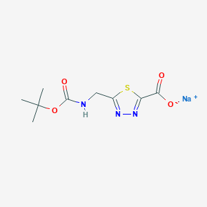 Sodium;5-[[(2-methylpropan-2-yl)oxycarbonylamino]methyl]-1,3,4-thiadiazole-2-carboxylate