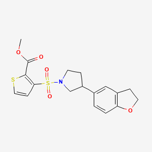 Methyl 3-{[3-(2,3-dihydro-1-benzofuran-5-yl)pyrrolidin-1-yl]sulfonyl}thiophene-2-carboxylate