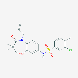 N-(5-allyl-3,3-dimethyl-4-oxo-2,3,4,5-tetrahydrobenzo[b][1,4]oxazepin-8-yl)-3-chloro-4-methylbenzenesulfonamide