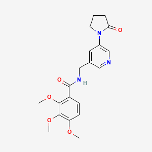 2,3,4-trimethoxy-N-{[5-(2-oxopyrrolidin-1-yl)pyridin-3-yl]methyl}benzamide