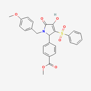 methyl 4-(4-hydroxy-1-(4-methoxybenzyl)-5-oxo-3-(phenylsulfonyl)-2,5-dihydro-1H-pyrrol-2-yl)benzoate
