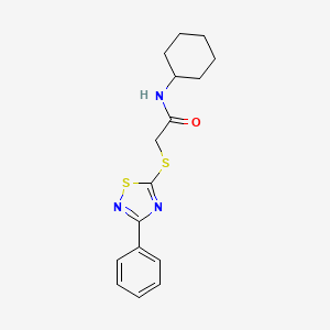 molecular formula C16H19N3OS2 B2446391 N-cyclohexyl-2-[(3-phenyl-1,2,4-thiadiazol-5-yl)sulfanyl]acetamide CAS No. 864856-30-4