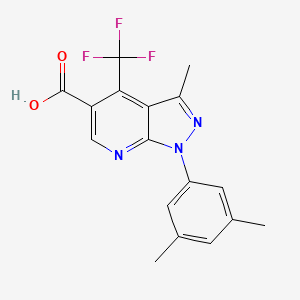 molecular formula C17H14F3N3O2 B2446416 1-(3,5-dimethylphenyl)-3-methyl-4-(trifluoromethyl)-1H-pyrazolo[3,4-b]pyridine-5-carboxylic acid CAS No. 949328-68-1