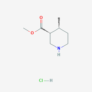 molecular formula C8H16ClNO2 B2446419 methyl (3R,4R)-rel-4-methylpiperidine-3-carboxylate hydrochloride CAS No. 1009376-67-3