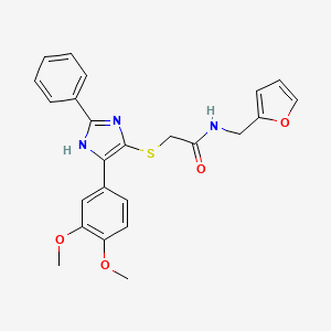 molecular formula C24H23N3O4S B2446422 2-{[5-(3,4-dimethoxyphenyl)-2-phenyl-1H-imidazol-4-yl]sulfanyl}-N-[(furan-2-yl)methyl]acetamide CAS No. 901234-82-0