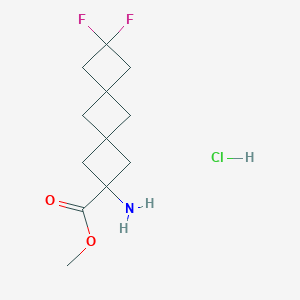molecular formula C12H18ClF2NO2 B2446446 methyl2-amino-8,8-difluorodispiro[3.1.3^{6}.1^{4}]decane-2-carboxylatehydrochloride CAS No. 2470437-62-6