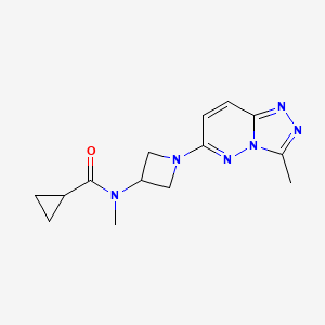 molecular formula C14H18N6O B2446455 N-methyl-N-(1-{3-methyl-[1,2,4]triazolo[4,3-b]pyridazin-6-yl}azetidin-3-yl)cyclopropanecarboxamide CAS No. 2198885-48-0
