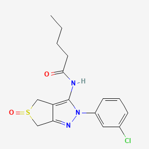 molecular formula C16H18ClN3O2S B2446486 N-(2-(3-chlorophenyl)-5-oxido-4,6-dihydro-2H-thieno[3,4-c]pyrazol-3-yl)pentanamide CAS No. 1008919-86-5