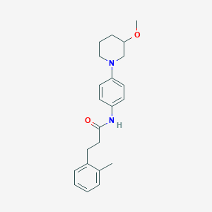 molecular formula C22H28N2O2 B2446489 N-[4-(3-METHOXYPIPERIDIN-1-YL)PHENYL]-3-(2-METHYLPHENYL)PROPANAMIDE CAS No. 1797872-99-1