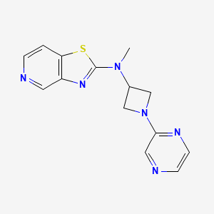 molecular formula C14H14N6S B2446509 N-methyl-1-(pyrazin-2-yl)-N-{[1,3]thiazolo[4,5-c]pyridin-2-yl}azetidin-3-amine CAS No. 2415522-61-9