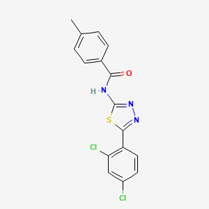 N-[5-(2,4-dichlorophenyl)-1,3,4-thiadiazol-2-yl]-4-methylbenzamide