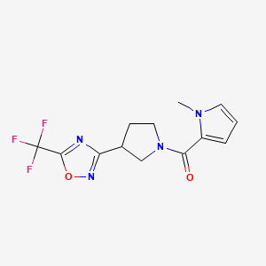 (1-methyl-1H-pyrrol-2-yl)(3-(5-(trifluoromethyl)-1,2,4-oxadiazol-3-yl)pyrrolidin-1-yl)methanone