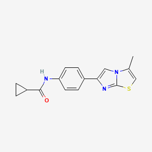 molecular formula C16H15N3OS B2446568 N-(4-(3-methylimidazo[2,1-b]thiazol-6-yl)phenyl)cyclopropanecarboxamide CAS No. 893985-81-4