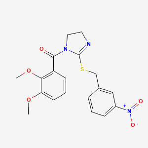 molecular formula C19H19N3O5S B2446587 (2,3-dimethoxyphenyl)(2-((3-nitrobenzyl)thio)-4,5-dihydro-1H-imidazol-1-yl)methanone CAS No. 851808-60-1