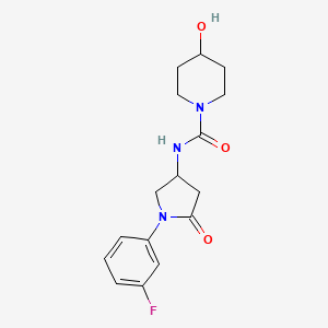 molecular formula C16H20FN3O3 B2446588 N-[1-(3-fluorophenyl)-5-oxopyrrolidin-3-yl]-4-hydroxypiperidine-1-carboxamide CAS No. 887465-85-2
