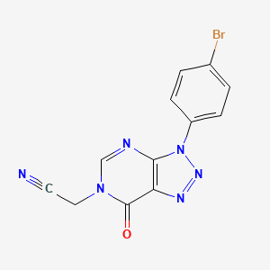molecular formula C12H7BrN6O B2446610 2-[3-(4-bromophenyl)-7-oxo-3H,6H,7H-[1,2,3]triazolo[4,5-d]pyrimidin-6-yl]acetonitrile CAS No. 872590-89-1