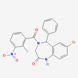 molecular formula C23H18BrN3O4 B2446664 7-bromo-4-(2-methyl-3-nitrobenzoyl)-5-phenyl-2,3,4,5-tetrahydro-1H-1,4-benzodiazepin-2-one CAS No. 533876-91-4