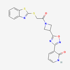 3-(5-(1-(2-(benzo[d]thiazol-2-ylthio)acetyl)azetidin-3-yl)-1,2,4-oxadiazol-3-yl)pyridin-2(1H)-one