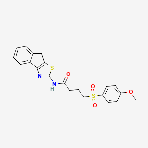 molecular formula C21H20N2O4S2 B2446712 N-(8H-indeno[1,2-d]thiazol-2-yl)-4-((4-methoxyphenyl)sulfonyl)butanamide CAS No. 922876-02-6