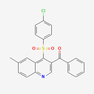 [4-(4-Chlorophenyl)sulfonyl-6-methylquinolin-3-yl]-phenylmethanone
