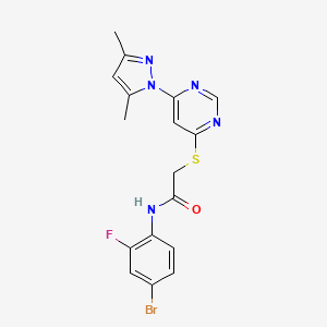 N-(4-bromo-2-fluorophenyl)-2-((6-(3,5-dimethyl-1H-pyrazol-1-yl)pyrimidin-4-yl)thio)acetamide