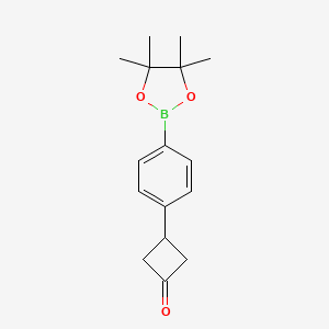 3-[4-(Tetramethyl-1,3,2-dioxaborolan-2-yl)phenyl]cyclobutan-1-one