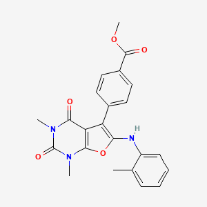 Methyl 4-(1,3-dimethyl-2,4-dioxo-6-(o-tolylamino)-1,2,3,4-tetrahydrofuro[2,3-d]pyrimidin-5-yl)benzoate