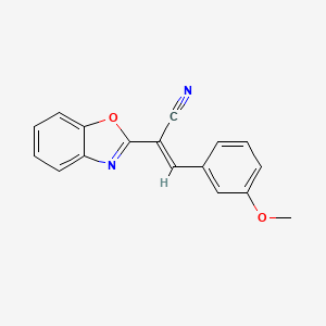 molecular formula C17H12N2O2 B2446792 (2E)-2-(1,3-benzoxazol-2-yl)-3-(3-methoxyphenyl)prop-2-enenitrile CAS No. 1339943-70-2