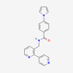 molecular formula C22H18N4O B2446799 N-([2,4'-bipyridin]-3-ylmethyl)-4-(1H-pyrrol-1-yl)benzamide CAS No. 2034304-38-4