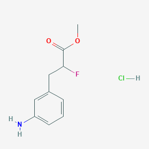 molecular formula C10H13ClFNO2 B2446800 methyl3-(3-aminophenyl)-2-fluoropropanoatehydrochloride CAS No. 2470435-56-2